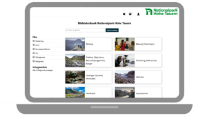 Screenshot von der Bilddatenbank Nationalpark Hohe Tauern